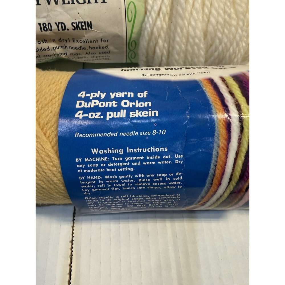 Vintage Reynolds Sayelle Sears Acrylic Rug Yarn Lot Orlon Heavyweight Made USA - Picture 5 of 16